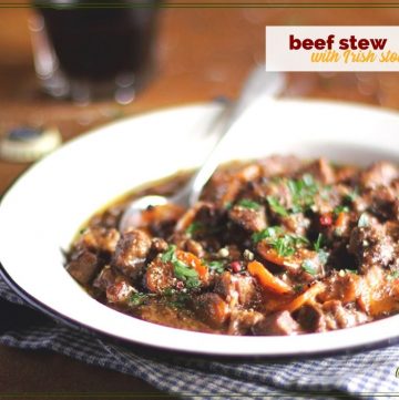 beef stew in a bowl on a table
