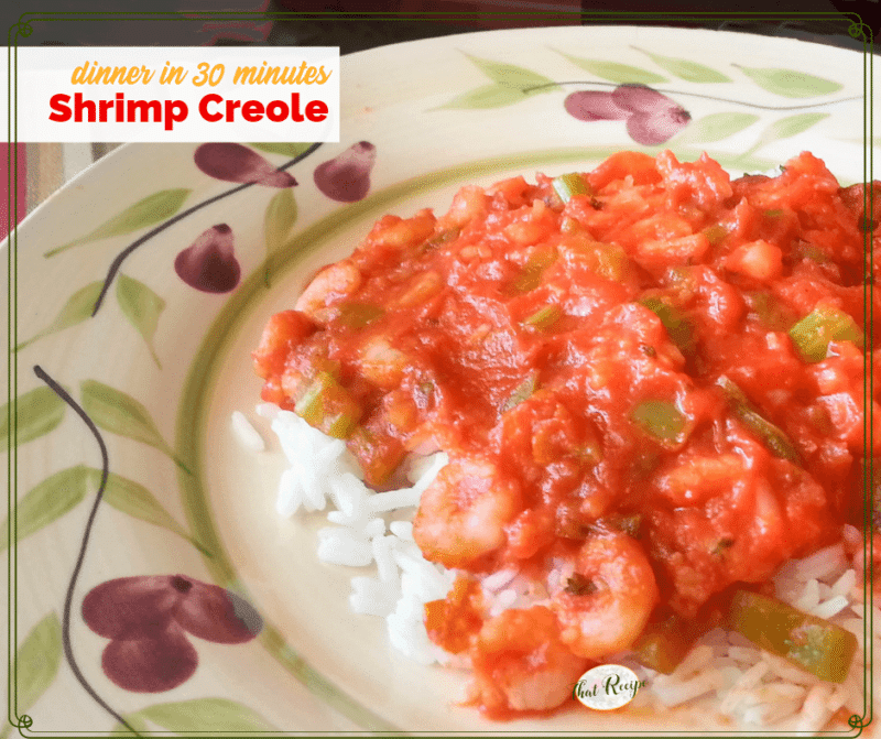 shrimp creole over white rice