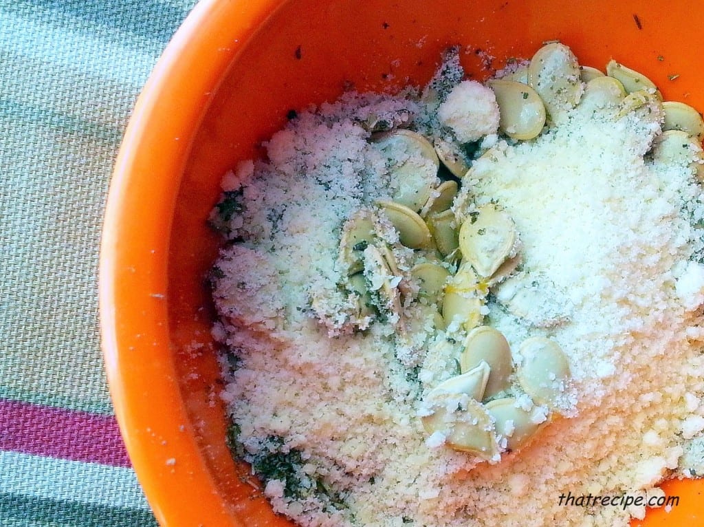 squash seeds with Parmesan and seasonings