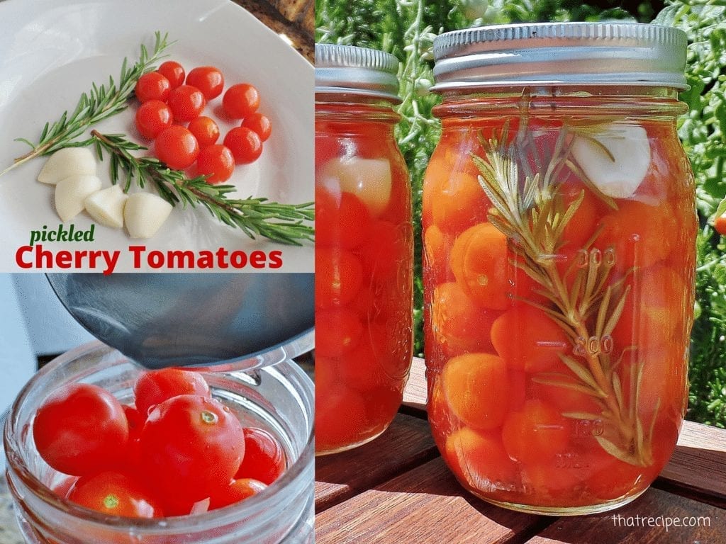 Rosemary and Garlic Flavored Pickled Cherry Tomatoes