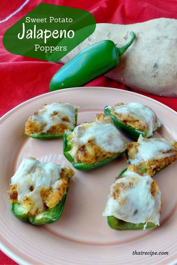 Sweet Potato Stuffed Jalapeno - jalapeno poppers filled with sweet potatoes, cheese and sausage. Gluten Free appetizer