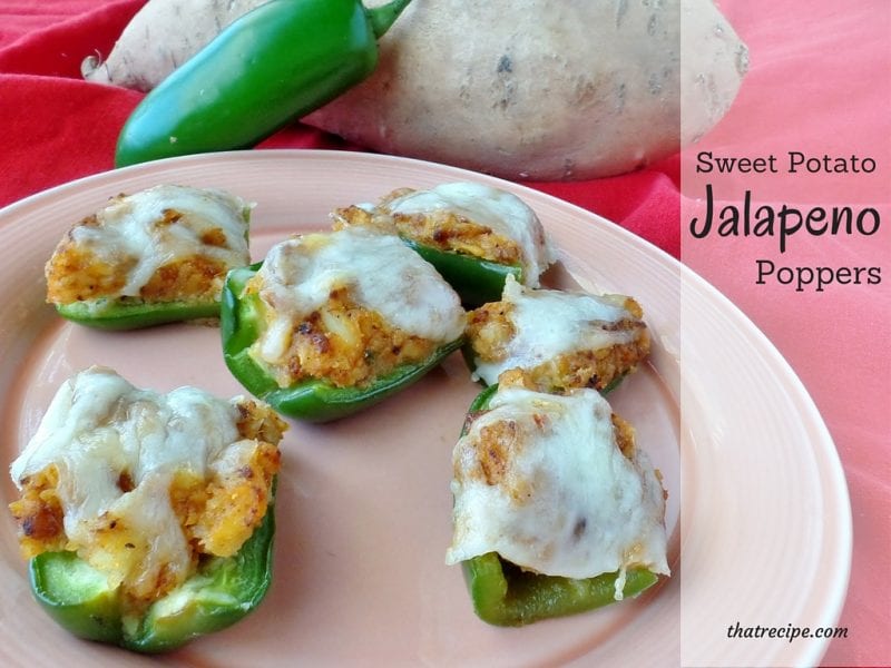 Sweet Potato Stuffed Jalapeno Poppers - jalapeno filled with sweet potatoes, cheese and sausage. Gluten Free appetizer