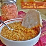 Moroccan Lentil and Tomato Soup - healthy lentil soup loaded with flavorful spices. Vegan, vegetarian, gluten free. gifts in jars.