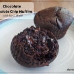 Chocolate Chocolate Chip Muffins with Beets - Chocolate muffins with beets added for moisture and rich dark color plus nutritional boost.