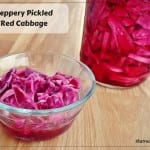 Peppery Pickled Red Cabbage - quick red cabbage salad or condiment in a sweet and peppery vinaigrette.