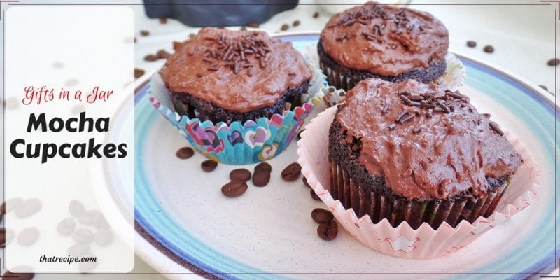 Gifts in a Jar: Mocha Cupcakes for #Choctoberfest