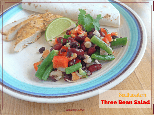 Three Bean Salad with black beans and hominy