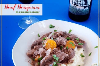 Classic Boeuf Bourguinon (Beef and Mushroom Stew) in a Pressure Cooker