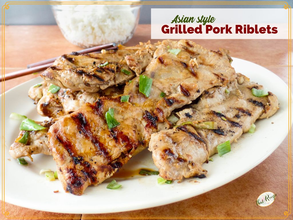 grilled pork riblets on a plate