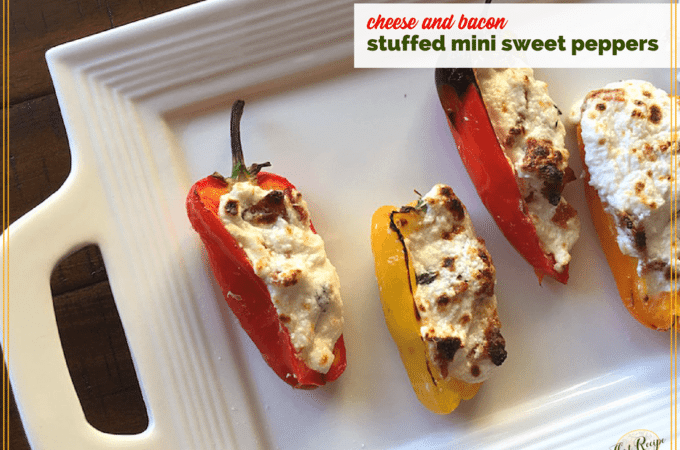 cheese and bacon stuffed mini peppers on a plate