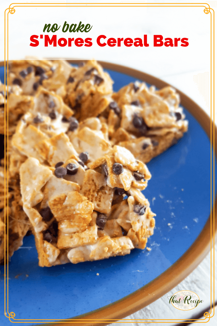 No Bake S'Mores Cereal bars are a yummy treat any time of year. Great for picnics, cookouts or even in winter when it is too cold for traditional smores. #cerealbars #nobakedesserts #smoresdesserts
