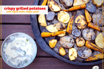 Perfect Summer Side: Crispy Grilled Potatoes with Buttery Vegan Sauce