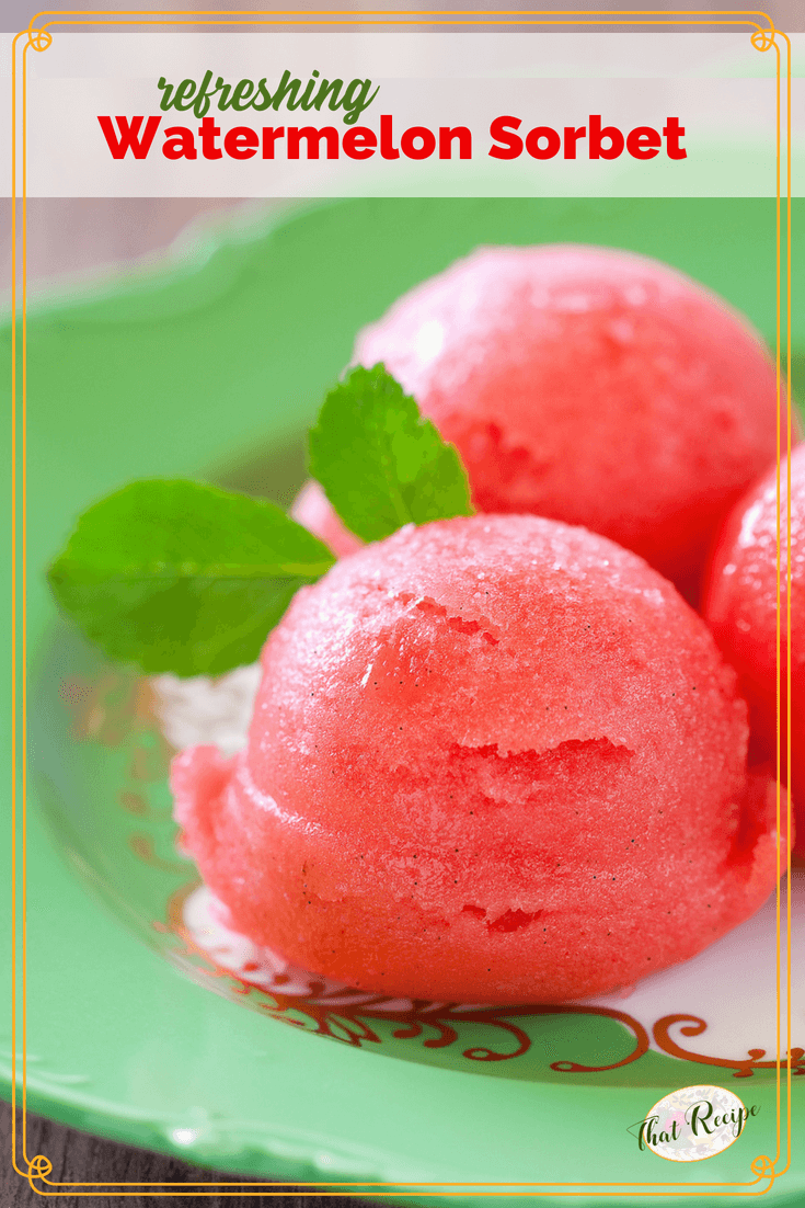 Simple yet so refreshing, this Watermelon Sorbet is a delicious dairy free alternative to ice cream. #watermelonrecipes #dairyfree #homemadesorbet