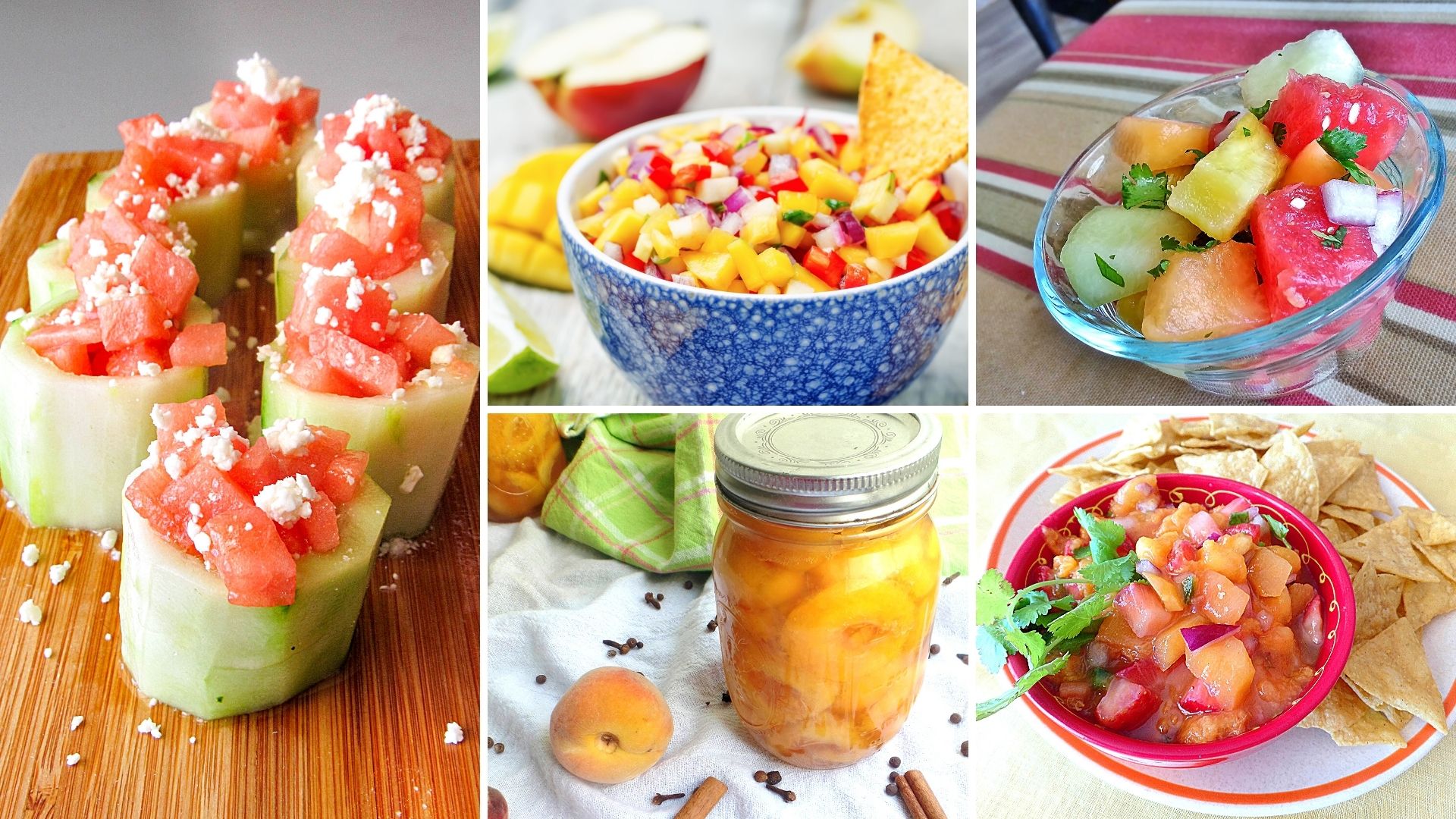 collage of cooling summer fruit recipes