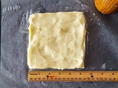 5 inch square of butter