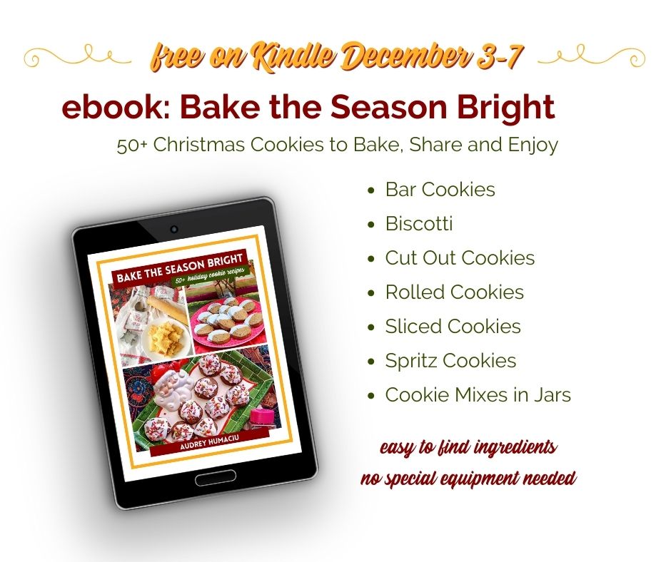 table with christmas cookie book text overlay "Free on Kindle December 3-7"