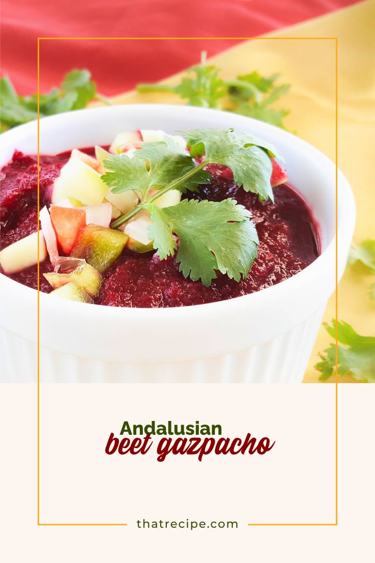 bowl of beet gazpacho