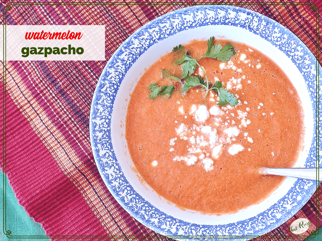 watermelon soup with goat cheese crumbles