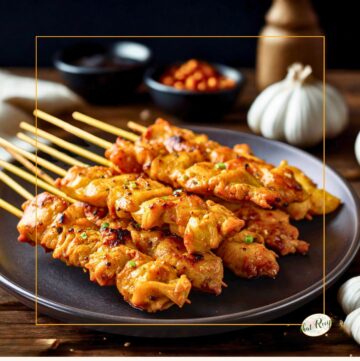 chicken skewers on a plate