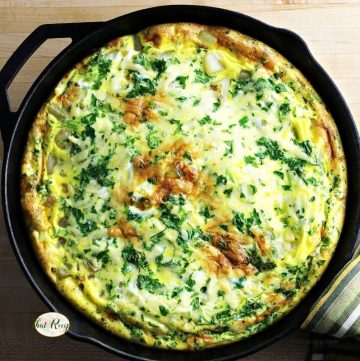 top down view of vegetable frittata
