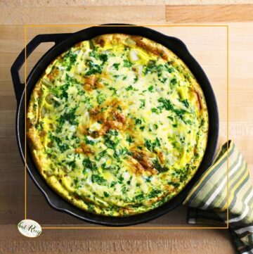 top down view of vegetable frittata