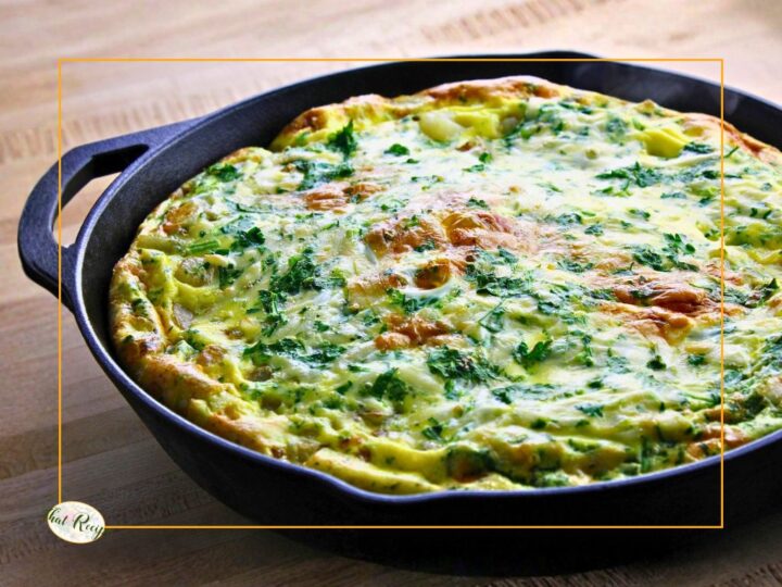top down view of vegetable frittata
