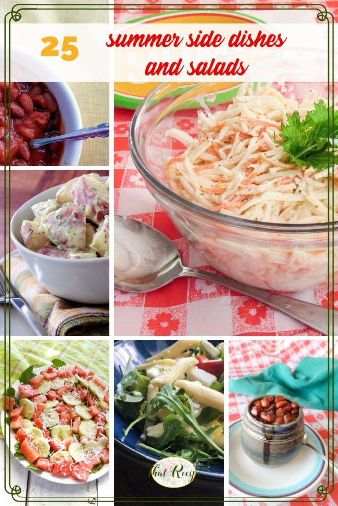 collage of summer side dishes