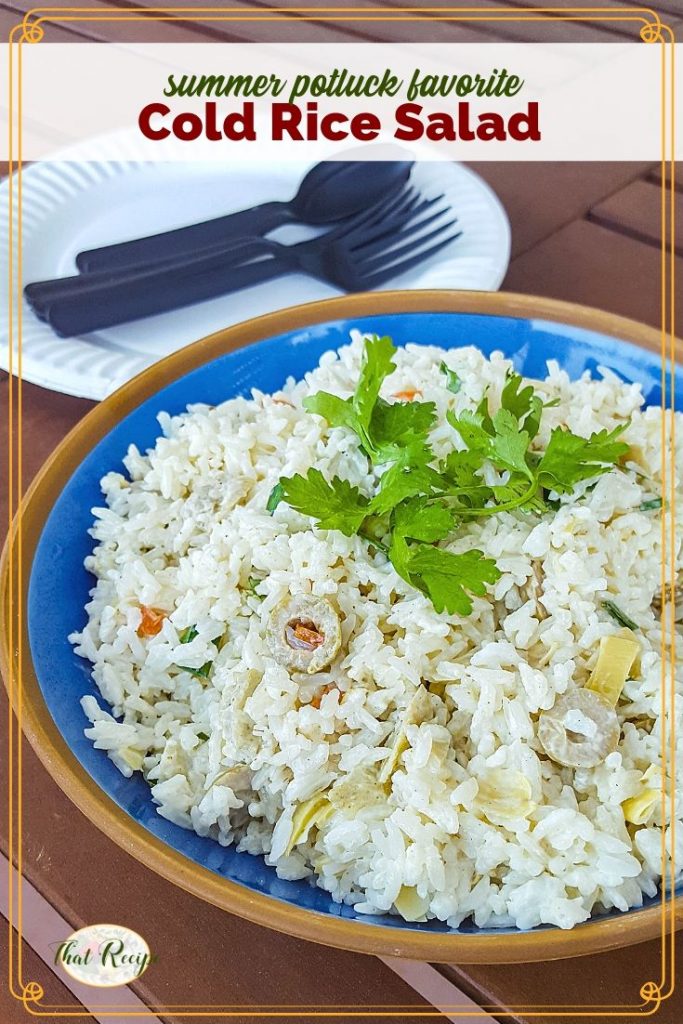 cold rice salad in a bowl