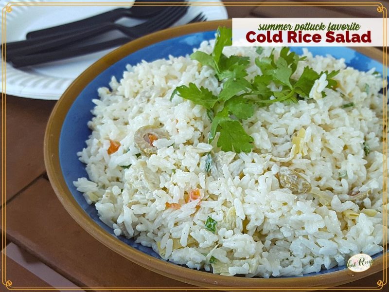 cold rice salad in a bowl
