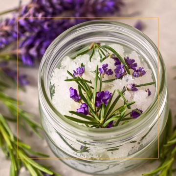 sugar scrub with rosemary and lavender