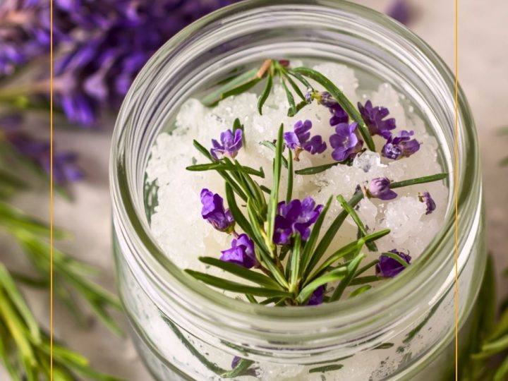 sugar scrub with rosemary and lavender