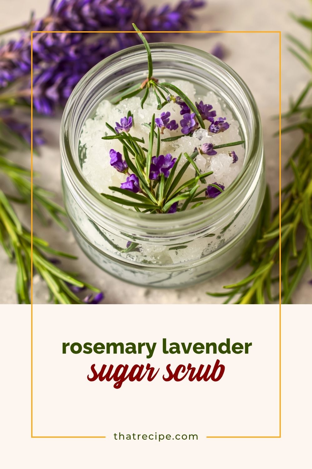 sugar scrub with rosemary and lavender