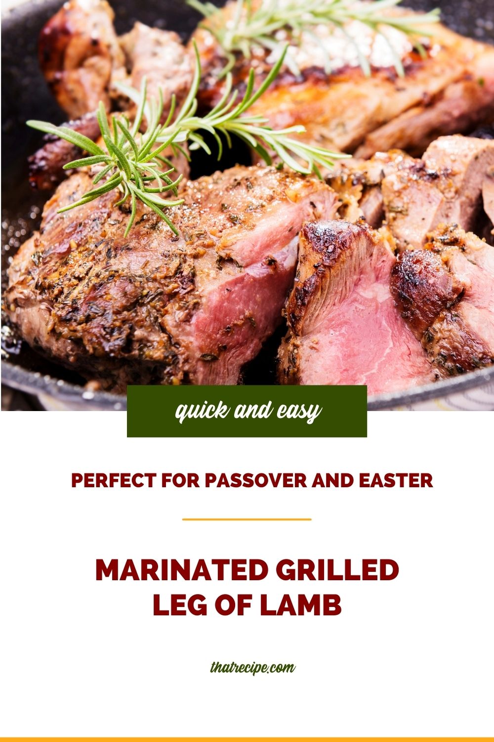 Grilled marinated clearance leg of lamb