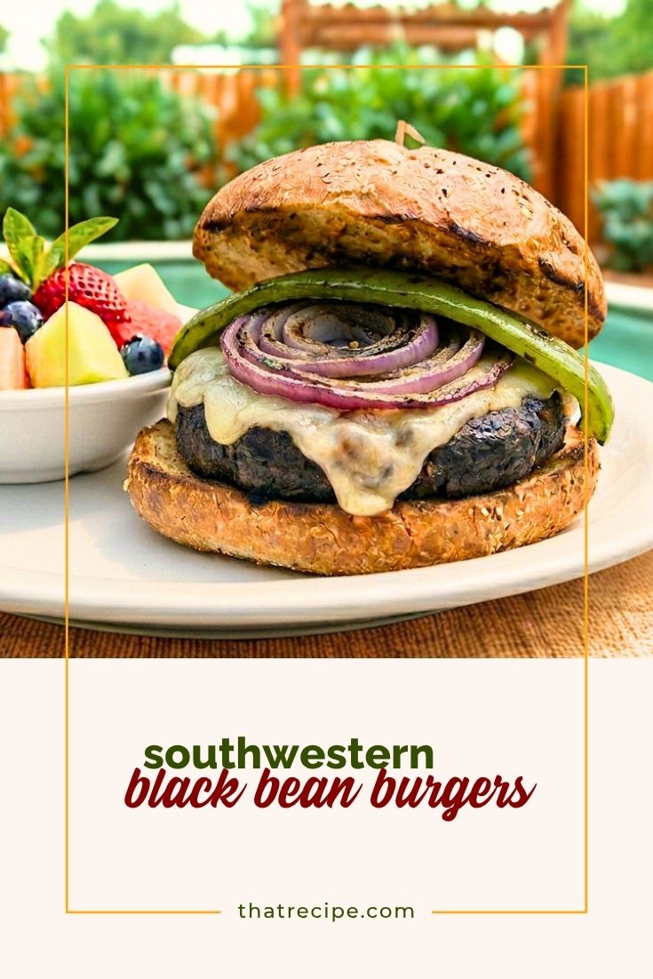 burger topped with a chile pepper and grilled red onion slice