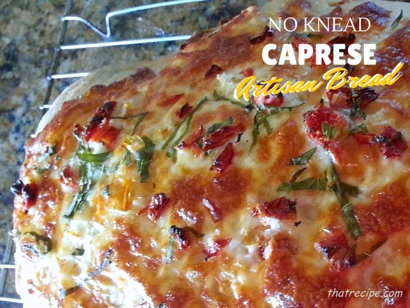 No Knead Caprese Artisan Bread