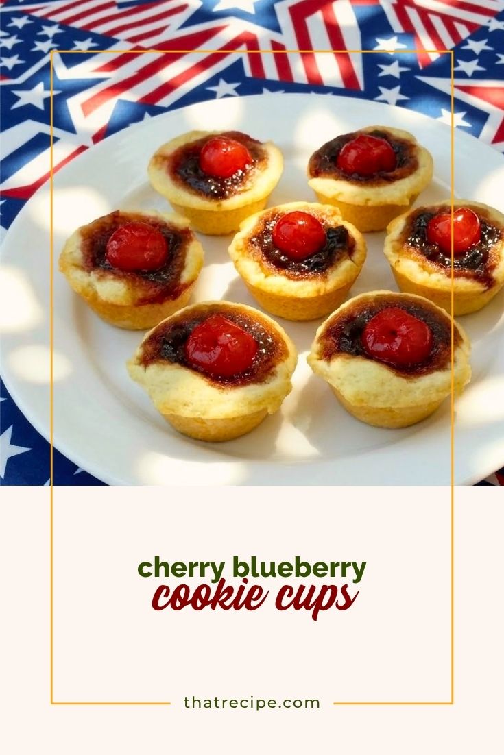 cherry blueberry cookie cups