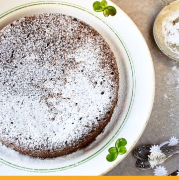 gingerbread cake topped with powdered sugar
