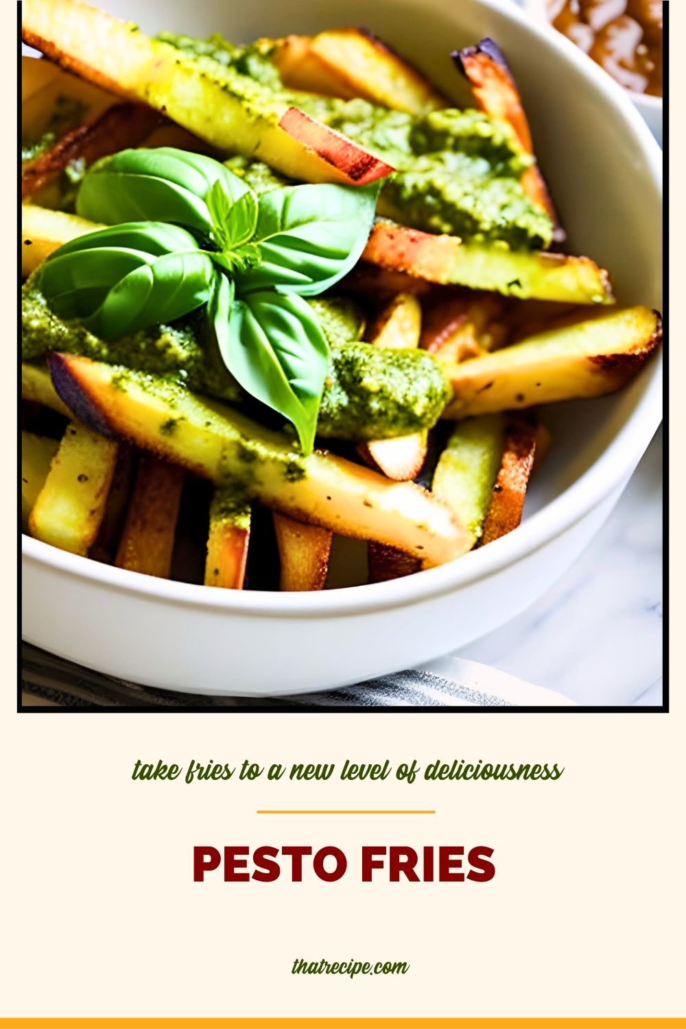 bowl of pesto fries