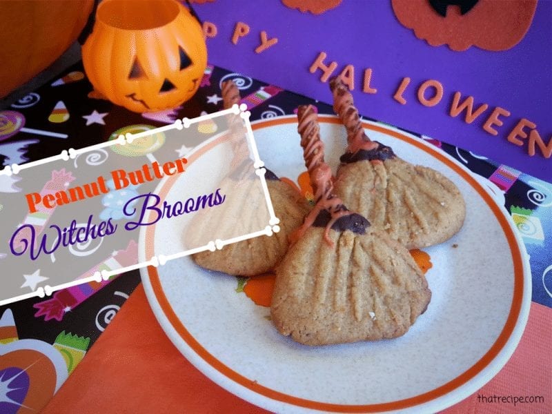 Halloween cookies Peanut Butter Witches Brooms