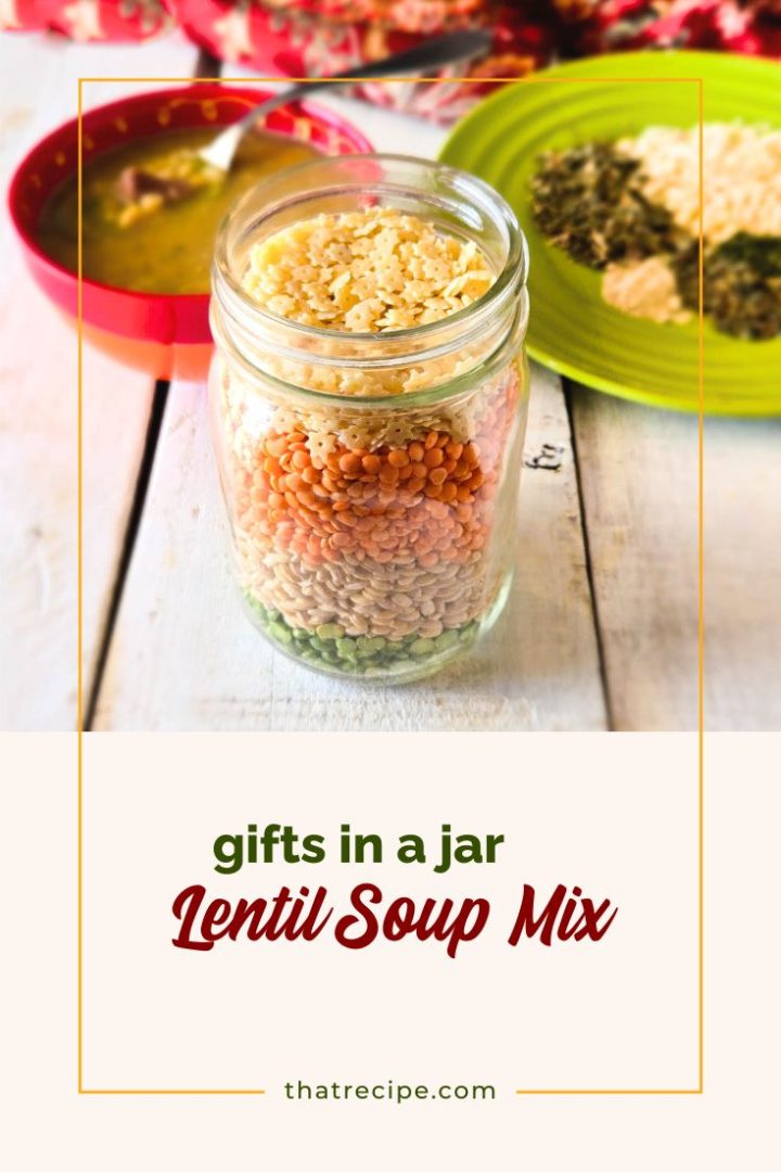 lentil soup mix in a jar