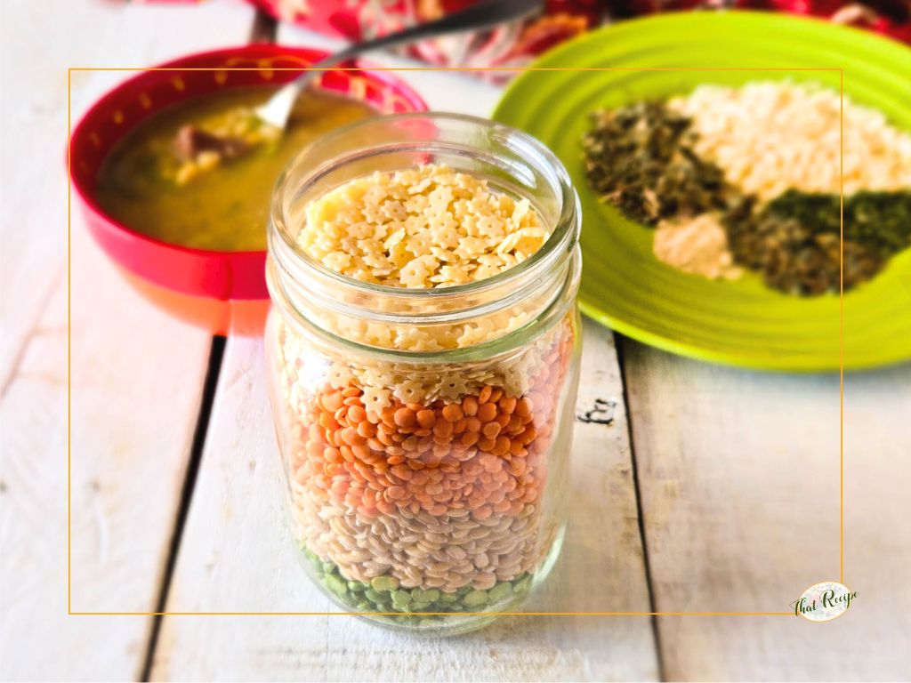 lentil soup mix in a jar