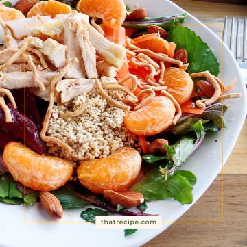 asian chicken salad on a plate