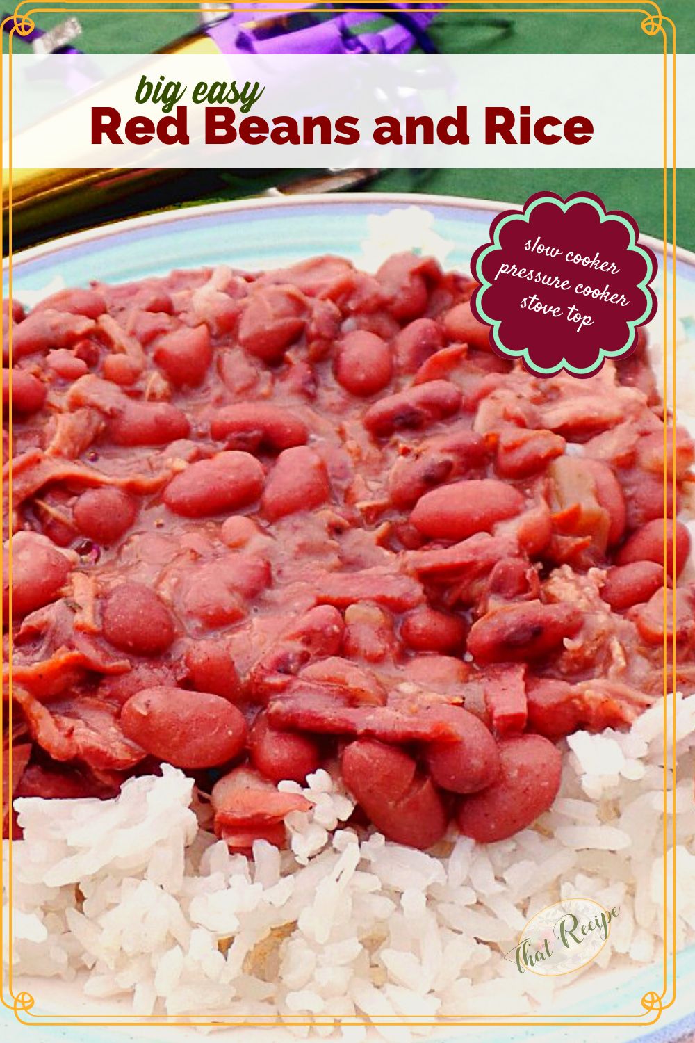 close up of red beans and rice