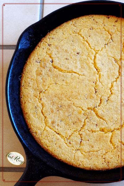 cracklin bread in a cast iron skillet