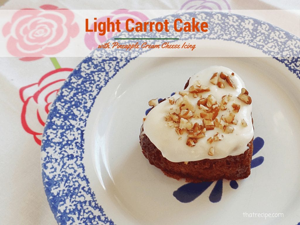 Carrot Cake Light with Pineapple Cream Cheese Icing