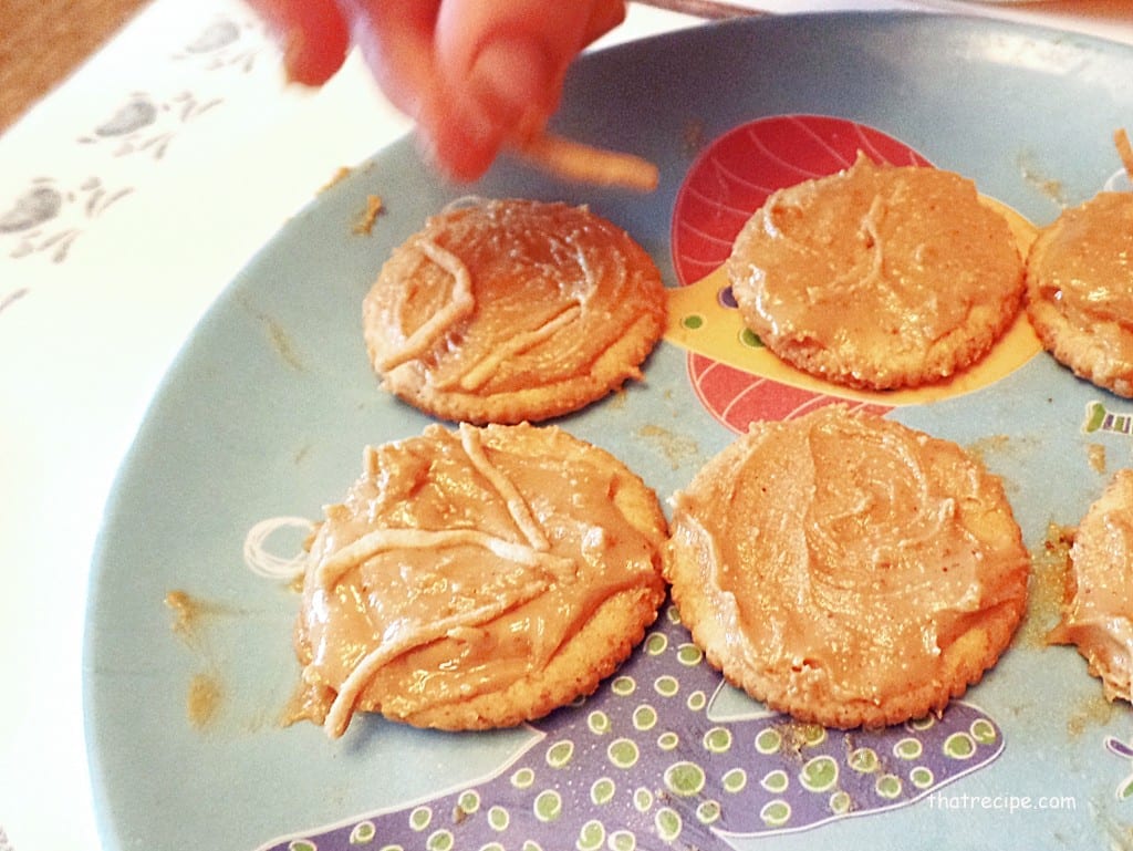 make dinosaur tracks with chow mein noodles