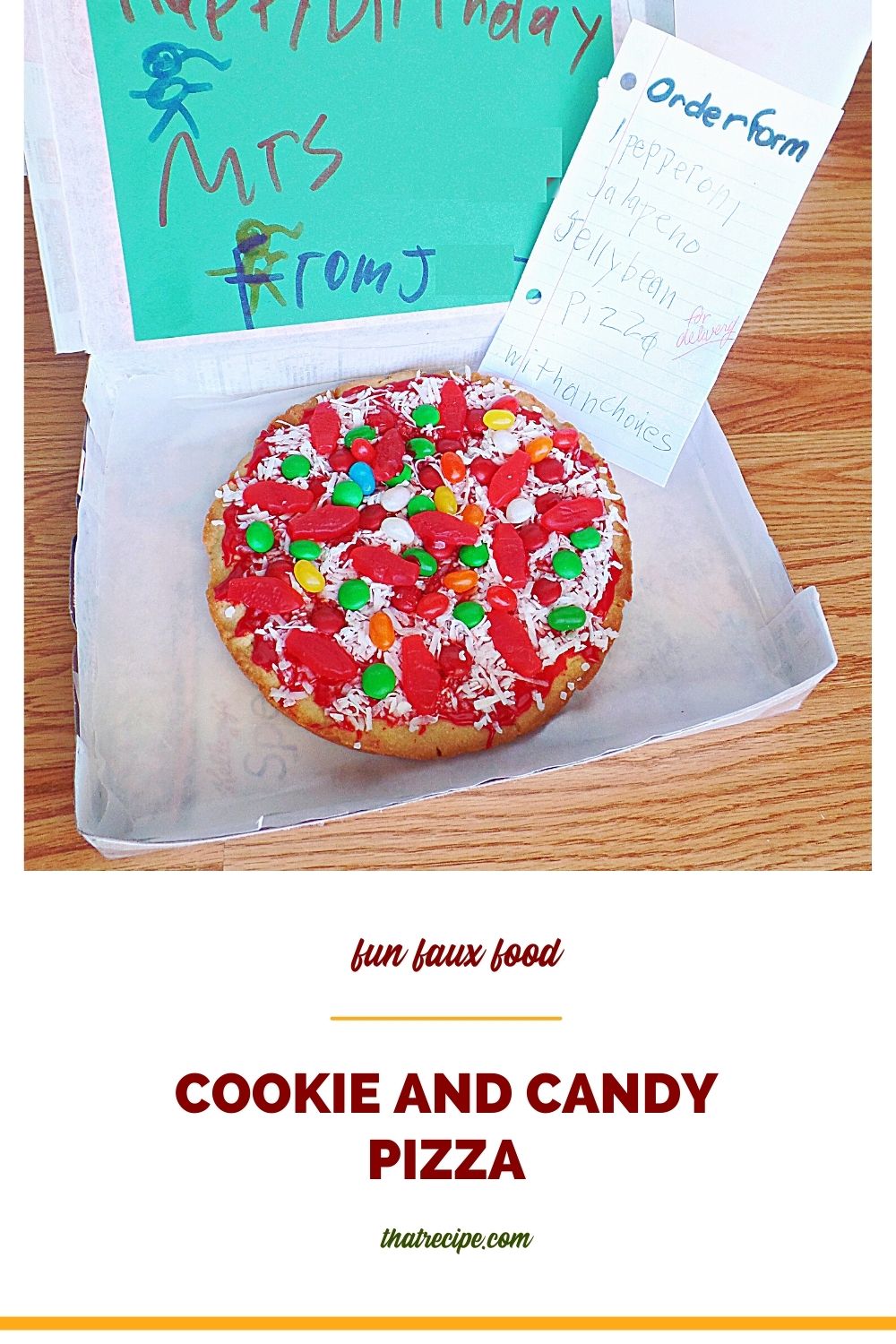 Cookie Pizza in a delivery box