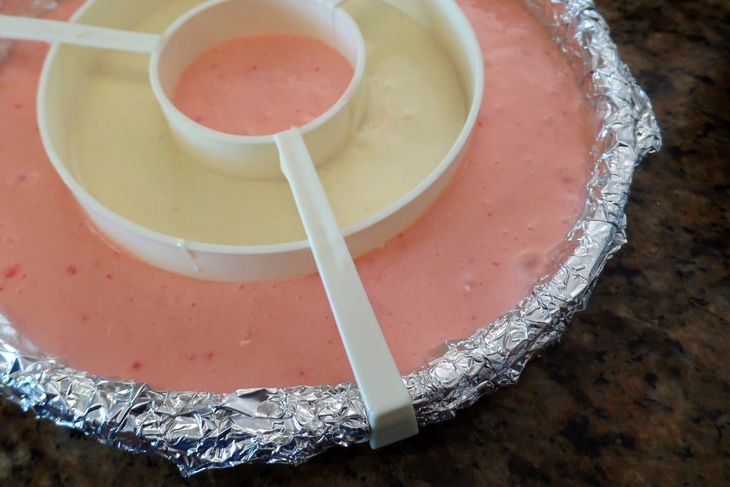 checkerboard cake unbaked