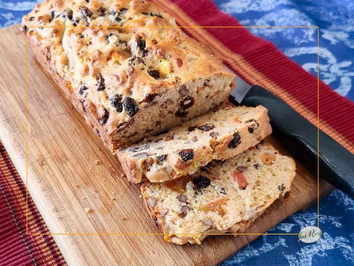 green tomato bread on a cutting board