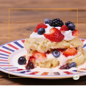 mixed berry shortcake on a plate